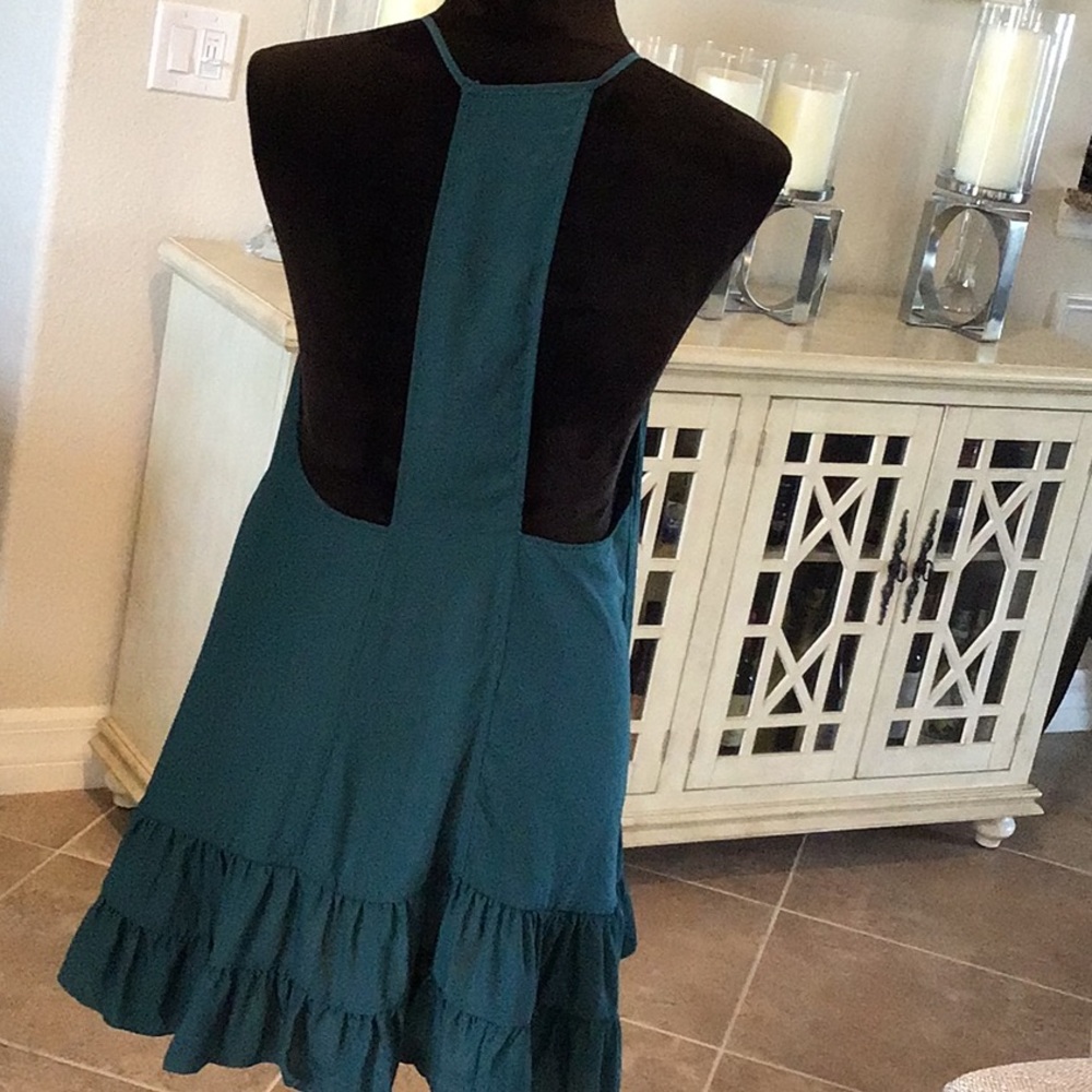 Intimately Free People ruffle bottom racerback minidress, green, size small - Picture 4 of 7